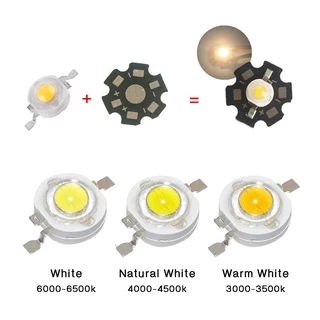 LED 1W 3W COB Lamp Chip 3.2-3.6V Input 100-220LM Mini Bulb Diode with PCB heat sink 20mm aluminium base ระบายความร้อน