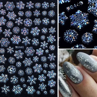 Seafeel ♥ Nail Sticker Christmas Style Snowflake Pattern Vivid Images White Snow Embossed Sticker Xmas Charms for Manicure