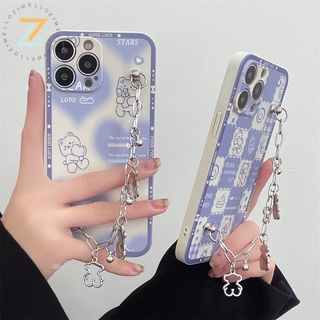 Zymello เคส VIVO V17 V19 V20 Pro V20SE V15 V11i Y31 Y51 Y76 Y72 Y75 Y19 Y51A Y51S เคสโทรศัพท์ซิลิโคนรักหมี(พร้อมสร้อยข้อมือ)