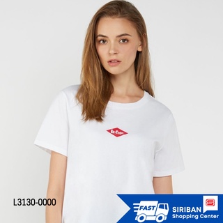 ของแท้100% Lee cooper L3130-0000 เสื้อยืดผู้หญิงสีขาว Minidiamond Tee - White