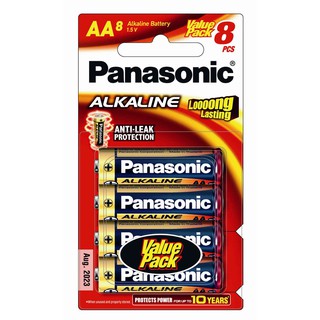 ว๊าว🍟 พานาโซนิค ถ่านอัลคาไลน์ AA แพ็ค 8 Panasonic Alkaline battery (AA / pack 8)