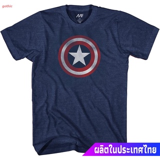 เสื้อยืดแขนสั้น Marvel Captain America Shield Logo Mens Sports T-shirt