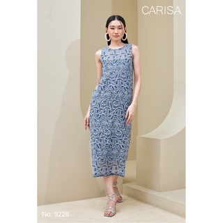 Carisa Live เดรสลูกไม้ยาวทรงตรง แขนกุด ลุคสวย ดูดี เนื้อผ้าลูกไม้งานสวยเกรดพรีเมี่ยม ซับในแยกชิ้นกัน [9228]