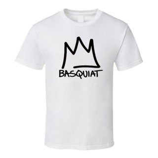 เสื้อยืด พิมพ์ลายมงกุฎนามธรรม Jean-Michel Basquiat สําหรับผู้ชาย