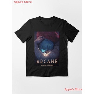 League of Legends Arcane ARCANE ARCANE ARCANE Essential T-Shirt เกมจลาจล เสื้อยืดพิมพ์ลาย ผู้ชายและผู้หญิง