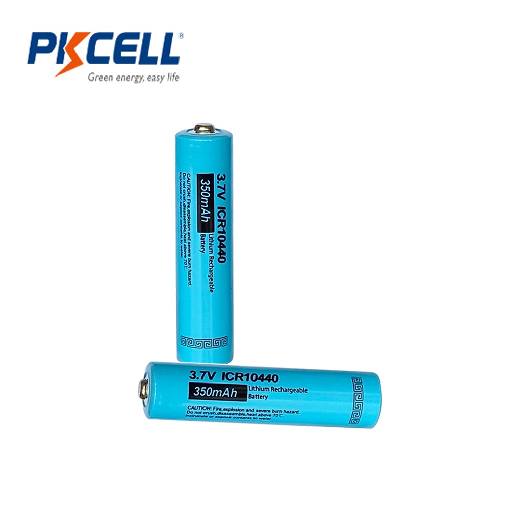 2Pcs PKCELL 10440 Battery 3.7V 350mAh ICR 10440 AAA Rechargeable Lithium Battery Li-ion Batteries Ba