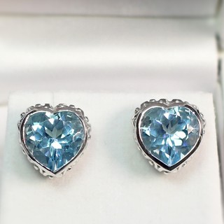 Top1Jewelry ต่างหู และ จี้ Bella  เงินแท้925 พลอยแท้ Blue Topaz