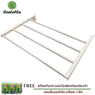 ราวแขวน 4 เส้น 60x40x7cm STACKO ขาว ฟรี สก๊อตช์-ไบรต์® ใยขัดพร้อมฟองน้ำล้างจาน 3 ชิ้น