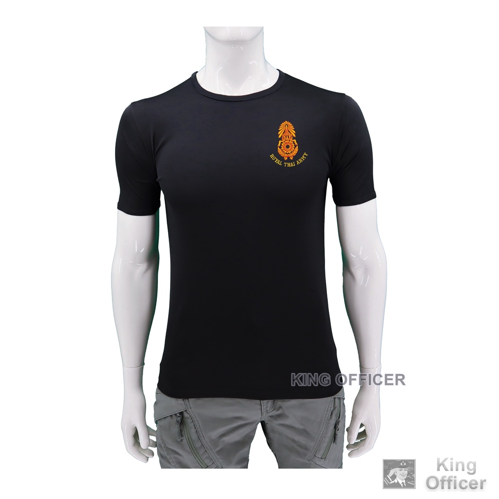 เสื้อยืดทหารบก เสื้อรองในทหาร ปักตรา กองทัพบก คอกลม ลายพราง สีดำ  สีขาว สีเขียวขี้ม้า  สีน้ำตาล  สีกรมท่า คุณภาพดี - รูปที่ 4