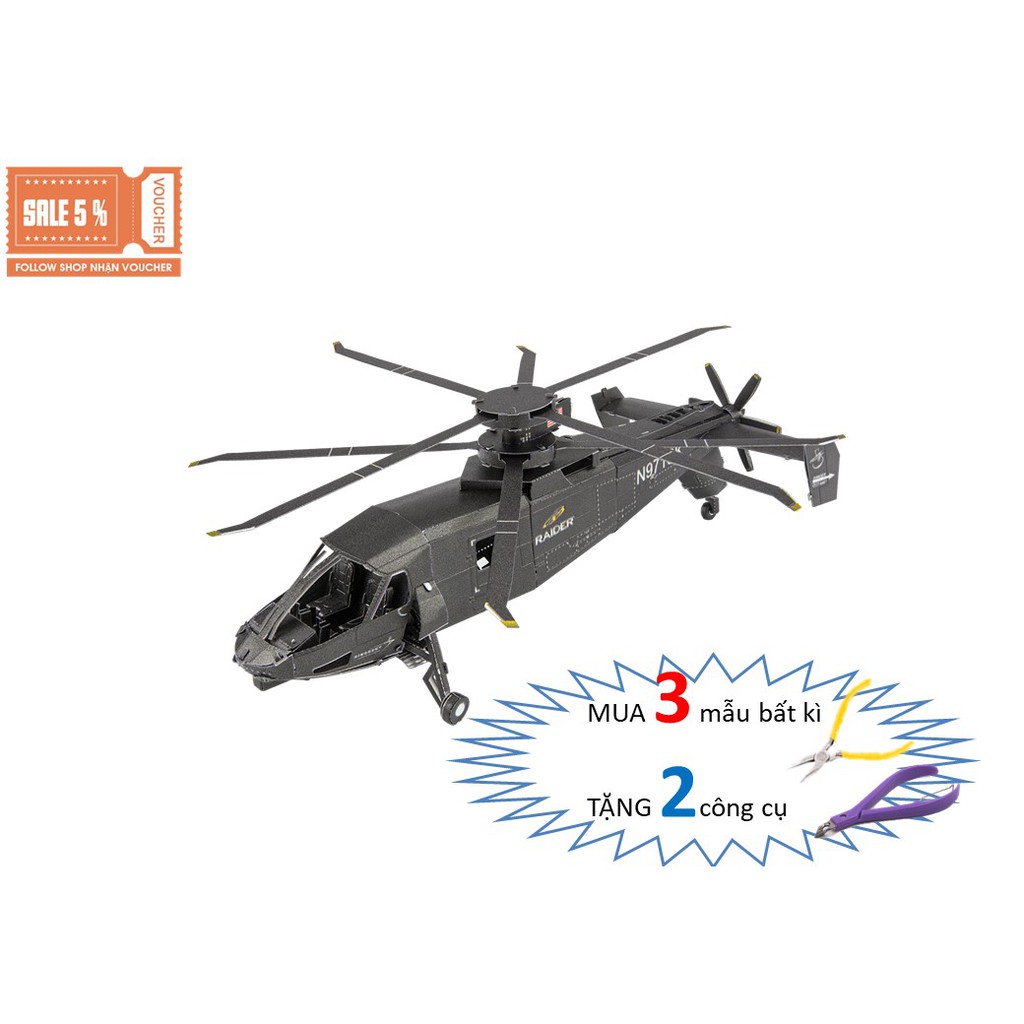 S-97 Raider Helicopter 3D Metal Assembly Model