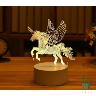 UoneHome พร้อมส่ง 🎉 ♥ H034 โคมไฟตั้งโต๊ะขนาดเล็ก 3D โคมไฟอะคริลิค LED ของขวัญวันเกิด โคมไฟแต่งบ้าน แต่งห้องนอน