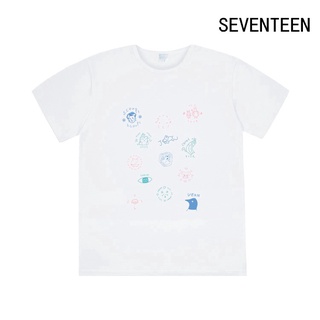 คอลูกเรือเสื้อยืดคอกลม♀○Kpop SEVENTEEN 5th Anniversary T-shirt S.COUPS JOSHUA Tee Cal Unisex Top Newผ้าฝ้ายแท้by6v3we