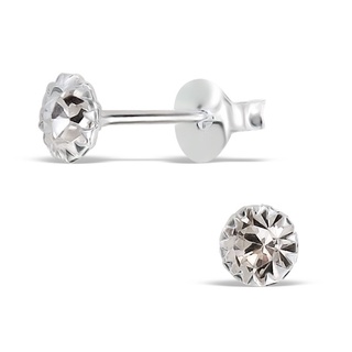 SILVER THAI 925 Silver Many Claw  CrystalEarring Stud (Crystal) เครื่องประดับเงินแท้ ต่างหูคริสตัลฟันปลาแบบ