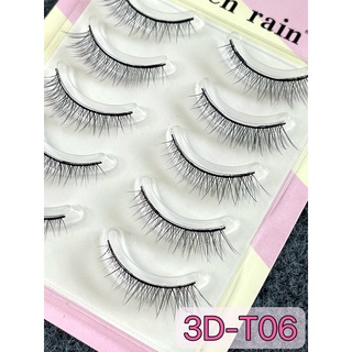 &lt;&lt;พร้อมส่ง&gt;&gt; ขนตาปลอมสวยมาก 5 คู่ เบอร์ 3D-T06 เบา บาง ยาวหาง