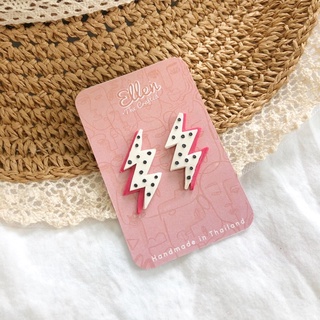 V-day collection | Pinky lightning bolt studs