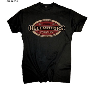 [COD]เสื้อยืด ผ้าฝ้าย 100% พิมพ์ลาย Hellmotors สไตล์วินเทจ สําหรับผู้ชาย เหมาะกับการขี่จักรยาน US V8 Und Rockabilly Cool