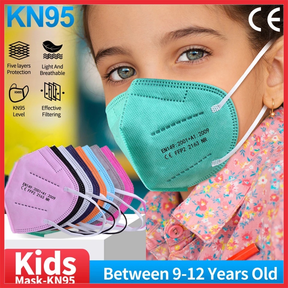 COD 50PCS FFP2 KN95 หน้ากากเด็กห้าชั้นป้องกัน N95 Mask