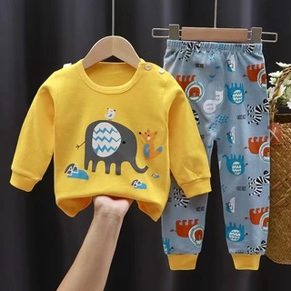 Y89 ชุดนอนเด็ก ชุดนอนเด็กแขนยาว เสื้อแขนยาว+กางเกงขายาว ผ้านิ่มลายน่ารักๆ