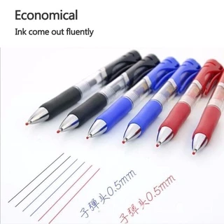 ปากกาหมึกเจล สีดํา แดง น้ําเงิน ขนาด 0.5 มม. 1 ชิ้น