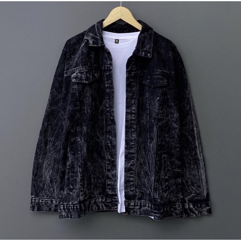 แจ็คเก็ตยีนส์ Men JEANS Jacket SNOW BLACK Jacket Men JEANS Jacket DENIM JEANS Jacket COUPLE JEANS Ja