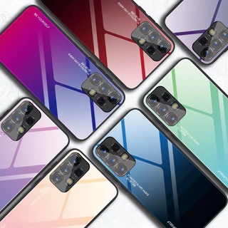 Case  Samsung A52 5G เคสซัมซุง เคสกระจกสองสี เคสเงาไล่สีขอบนิ่ม เคสกันกระแทก สีกระจกเทมเปอร์ปลอกแก้วฝาหลังกันชน