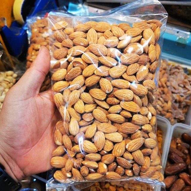 อัลมอนด์ อบเกลือ / อัลมอนด์ อบไม่ใส่เกลือ อัลมอนด์เค็ม อัลมอนด์จืด ขนาด 500 กรัม Salted Almond, Unsa