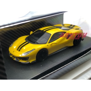 BM Model 1:64 Ferrari 488 Pista Yellow 1/64 Limited to 99 units Resin