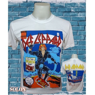 เสื้อวง DEF LEPPARD วงร็อค ไม่มีตะเข็บข้าง คอฟิต ป้ายUS เสื้อวินเทจ เสื้อทัวร์ วงร็อคต่างประเทศ