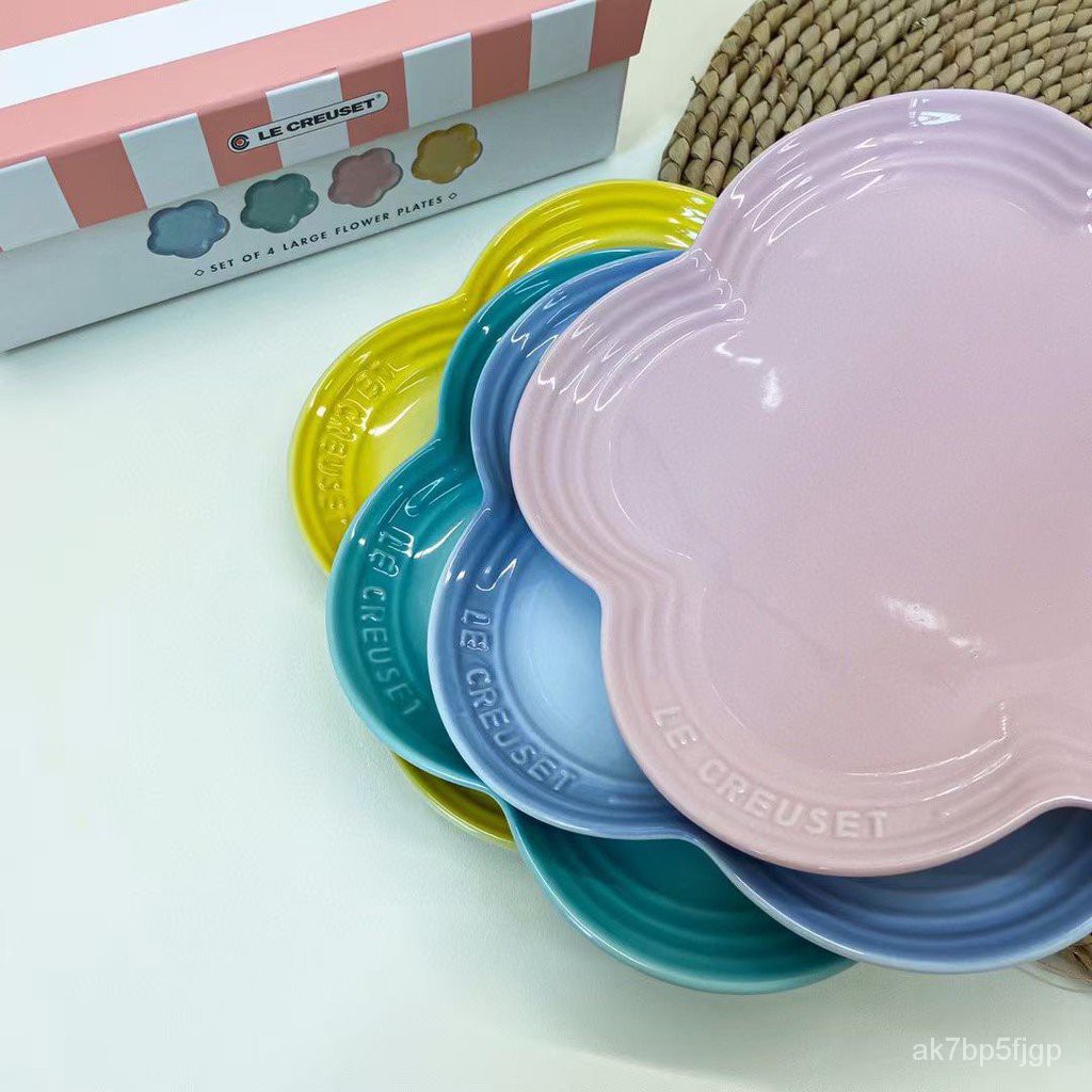 Cool color flower plate le creuset petal plate flowershaped plate four