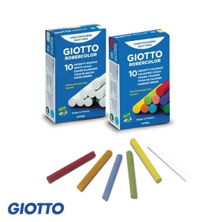 ชอล์คเขียนกระดานไร้ฝุ่น แพ็ค 10 แท่ง (GIOTTO Dust-Free Blackboard Chalk)