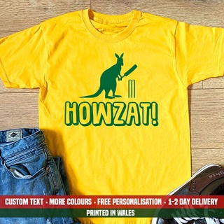 เสื้อยืดคอกลม[S-5XL] เสื้อยืดลําลอง ผ้าฝ้าย พิมพ์ลายจิงโจ้ Howzat Kangaroo Australia Ashes World Cup เหมาะกับของขวัญวันเ