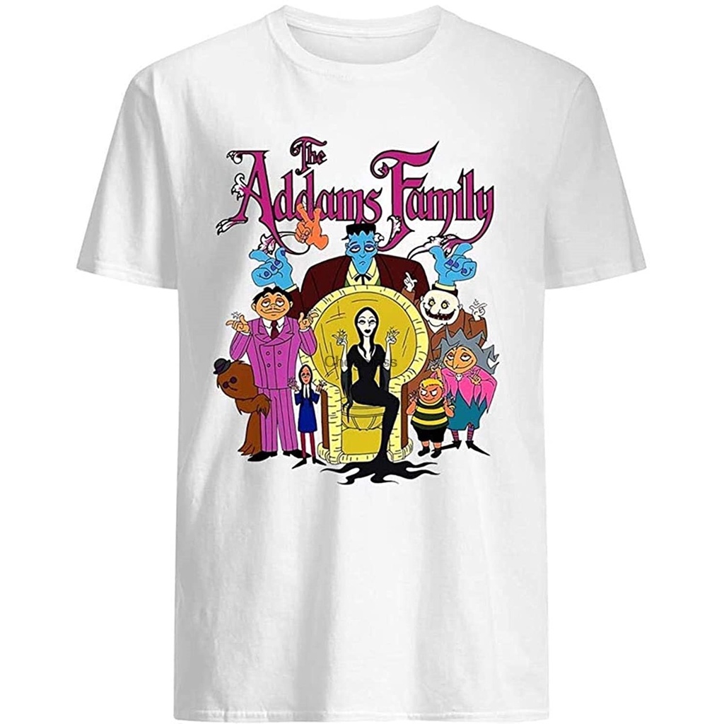 The Addams Movie Family ฟิล์มสยองขวัญการ์ตูน Wednesday Gomez Pugsley Graphic Funny Graphic Teer เสื้