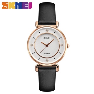 SKMEI Rose Gold Stainless Steel Mesh Band Lady Watch Women Elegant Silver Gold Watches Diamond Style