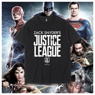 ผ้าฝ้ายแท้เสื้อยืดแขนสั้น พิมพ์ลายภาพยนตร์ Justice League Superman Batman Flash Neptune Wonder Woman สําหรับผู้ชาย และผู