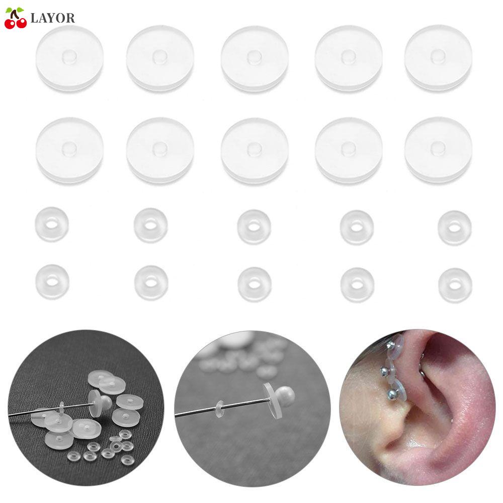 Layor แผ่นซิลิโคน ทรงกลม ป้องกันการหย่อนคล้อย สําหรับเจาะหู จมูก กระดูก ...