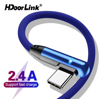 HdoorLink สายเคเบิ้ลชาร์จโทรศัพท์มือถือ Type - C 90 องศาสําหรับ Samsung Android