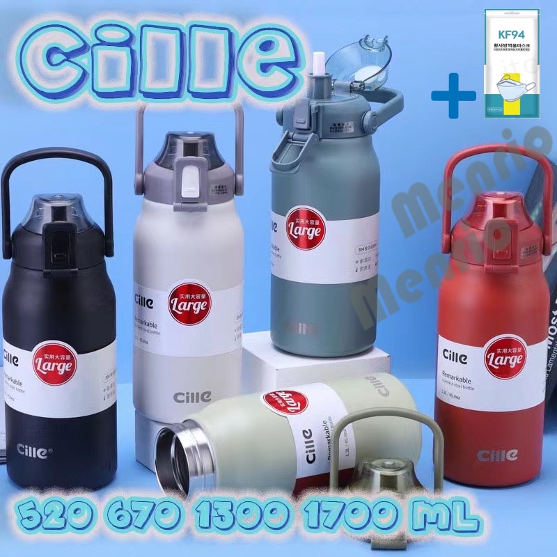 🚛ขวดน้ำ Cille 1700ML ขวดน้ำสแตนเลส เก็บเย็น เก็บร้อน กระติกน้ำ เก็บอุณหภูมิ กระติกน้ำสแตนเลส ขนาดใหญ่ จุได้เยอะ #2