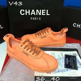 👟👉 Chanel Sneakers รองเท้าผ้าใบหนังแท้100% งานเกรดHi-end 1:1 ใส่เดินสลับแท้ได้เลย งานดีมากกก Full set 👈👟