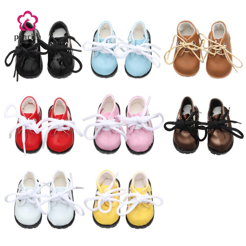 PEARL for 15-20cm Doll Doll Shoes Handmade Doll Accessories Bright Leather Shoes for 1/6 Doll Fashio