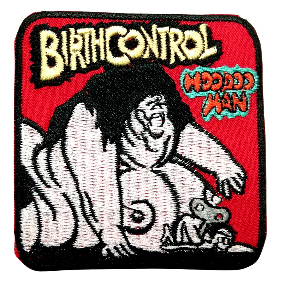 Hoodoo Man Birth Control ตัวรีดติดเสื้อ หมวก กระเป๋า แจ๊คเก็ตยีนส์ Hipster Embroidered Iron on Patch  DIY