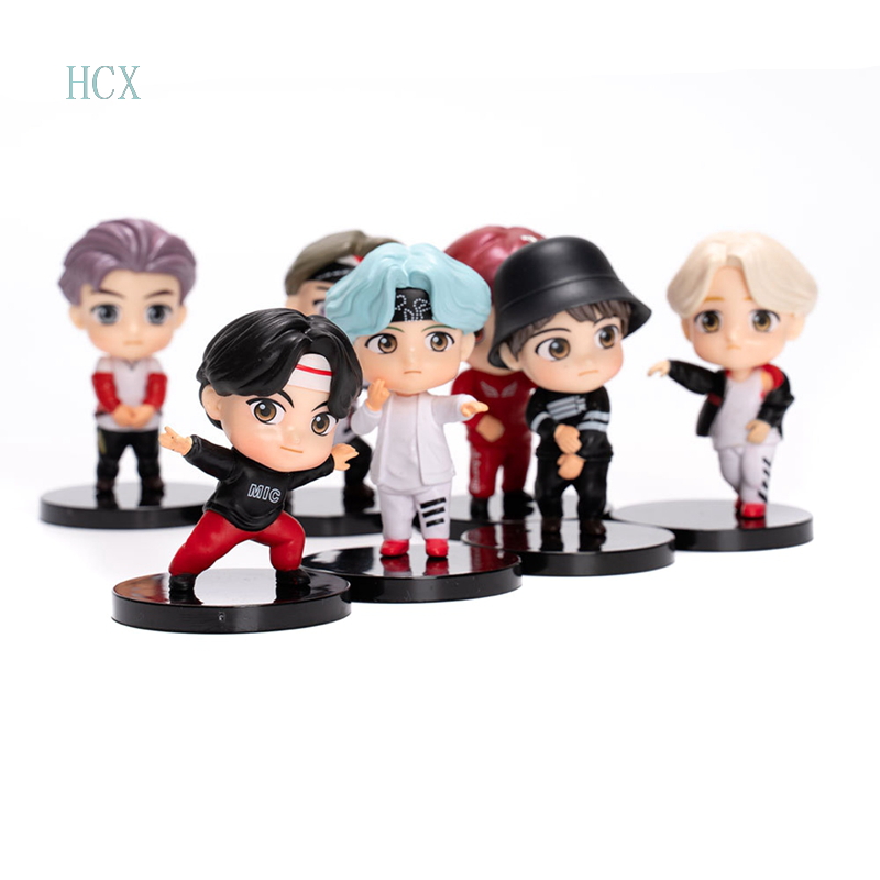 Hcx 7pcs Set Tinytan Bts Tiny Tan Bangton Boys Mini Anime Figure Miniature Figurine Collection Model Orn Shopee Thailand