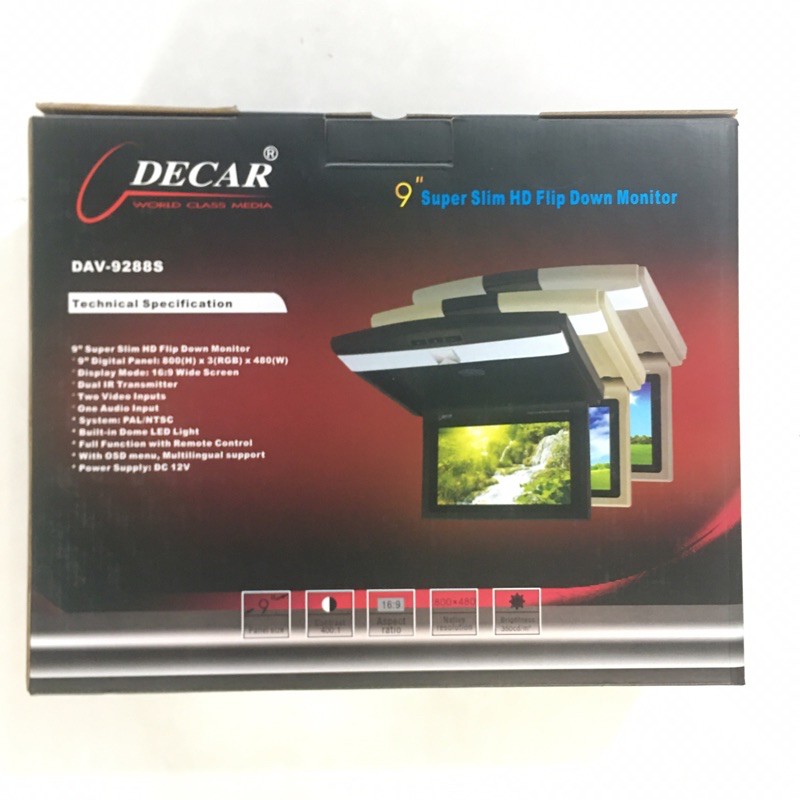 จอเพดาน DECAR DAV-9288S (9") สีเบจ สินค้าใหม่