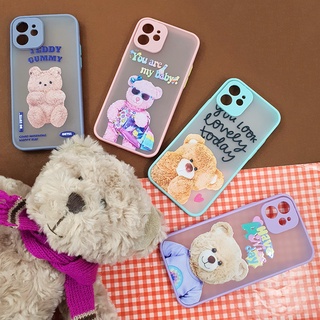 เคส i12 / 13Pro พร้อมส่ง!! เคส TPU เคสขอบสีหลังขุ่น เคสกันเลนส์กล้อง เคสกันกล้อง เคสการ์ตูน เคสหมี ขอบสี เคสแฟชั่น