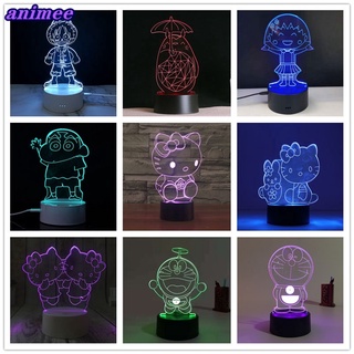 โคมไฟตั้งโต๊ะ LED รูปการ์ตูนโดราเอมอน โตโตโร่ 3D ชาร์จ USB พร้อมรีโมตคอนโทรล ของขวัญ สไตล์ญี่ปุ่น