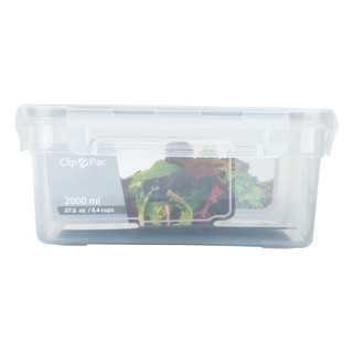 กล่องเก็บอาหาร กล่องใส่อาหาร กล่องอาหารมีตะแกรง 2 ลิตร CLIP PAC TOUCH 492FOOD CONTAINER CLIP PAC TOUCH 2L CLEAR