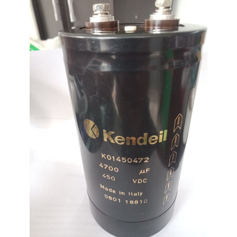 4700UF 450V C4700UF 450VDCแบบขันสกรู(แพ็ค1ตัว)คาปาซิเตอร์อย่างดี7.5x14.5CMสีดำKendeilอิตาลี่Cหัวน็อตแท้ใหม่,ตัวเก็บประจุ