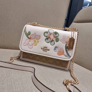 COACH C9230 KLARE CROSSBODY IN SIGNATURE CANVAS WITH FLORAL EMBROIDERY