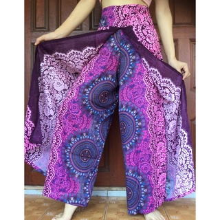 กางเกงขายาวผู้หญิงแฟชั่น กางเกงขาแหวก กางเกงกระโปรง Palazzo Pants Womens Palazzo Pants