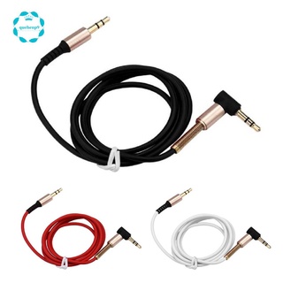 3.5mm Jack Elbow Male to Male Stereo Headphone Car Aux Audio Extension Cable (Black)