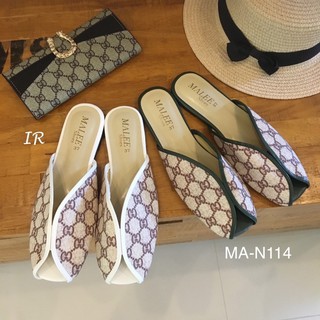 MA-N114 รองเท้าสลิปเปอร์ วัสดุหนังนิ่มกุ้นขอบหนังใส่สวย